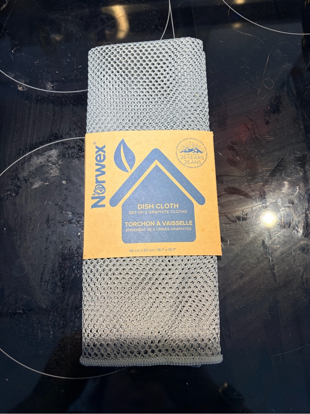 Norwex Graphite Kitchen Dish Cloths - Light Gray
